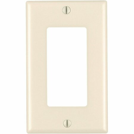 LEVITON Mid-Way 1-Gang Smooth Plastic Rocker Decorator Wall Plate, Light Almond 015-80601-00T